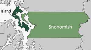 Cuz Septic Operation Area Map includes Island and Snohomish Counties